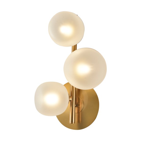 Applique OKO 3 lumières blanc opal et doré, applique verre décoratif 2